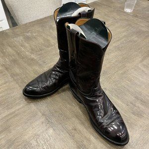 Lucchese Classic's Men's Black Cherry Ropers Size 11D - Vibram Sole Savers